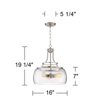 Franklin Iron Works Charleston Satin Nickel Pendant Chandelier 16