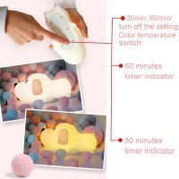 Silicone Led Papa Puppy Night Light Touch Sensor Switching Night Lamp Transform Between Warm White 2700K And White 6500K Safe