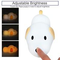 Silicone Led Papa Puppy Night Light Touch Sensor Switching Night Lamp Transform Between Warm White 2700K And White 6500K Safe