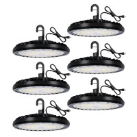 Hykolity 6 Pack Led High Bay Light 150W 5000K Ufo Led High Bay Light Fixture With Us Plug 450W Mhhps Equiv 100277V 19 500