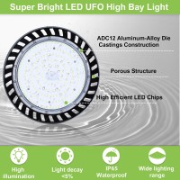 Hykolity 6 Pack Led High Bay Light 150W 5000K Ufo Led High Bay Light Fixture With Us Plug 450W Mhhps Equiv 100277V 19 500