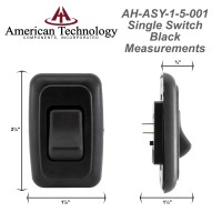 American Technology Components Single Spst Onoff Switch With Bezel 12Volt For Rv Trailer Camper Black