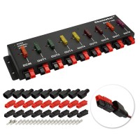 Chunzehui F-1008 Horizontal 9 Port 40A Connector Power Splitter Distributor Source Strip, 1 Input And 8 Output.