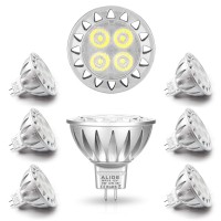 Alide Mr16 Led Bulbs 6000K Daylight Bright Cool White 5W,Replace 20W 35W Halogen Equivalent,12V Mr16 Gu5.3 Low Voltage Bulb For Outdoor Landscape Track Ceil Lighting,Not Dimmable,450Lm,38 Deg,6 Pack