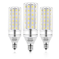 E12 Led Bulbs, 12W Led Candelabra Bulb 100 Watt Equivalent, 1200Lm, Decorative Candelabra Base E12 Corn Non-Dimmable Led Chandelier Bulbs, Daylight White 5000K Led Lamp, Pack Of 3