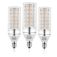 E12 Led Bulbs, 12W Led Candelabra Bulb 100 Watt Equivalent, 1200Lm, Decorative Candelabra Base E12 Corn Non-Dimmable Led Chandelier Bulbs, Warm White 3000K Led Lamp, Pack Of 3