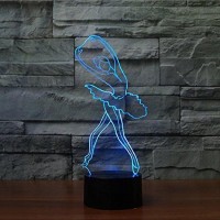 3D Ballet Girl Night Light 16 Color Change Led Powered Remote Control Touch Switch Table Desk Lamp Acrylic Flat Abs Base Usb Charger Home Decoration Toy Birthday Xmas Kid Children Gift