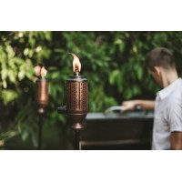 Tiki Brand Metal Torch For Outdoor Patio Lawn And Garden Cabos Metal Bronze 65 In 1117018