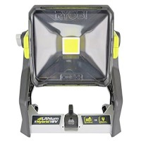 Ryobi P721 One+ 1,800 Lumen 18V Hybrid Ac And Lithium Ion Powered Flat Standing Led Work Light With Onboard Mounting Options (Battery And Extension Cord Not Included, Light Only)