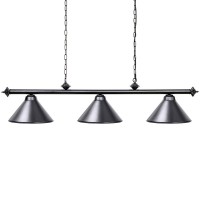 Wellmet 3 Light Pool Table Light, Vintage Retro Kitchen Island Pendant Light With Matte Black Shade, Modern Industrial Chandelier