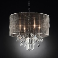 This Classy Ceiling Lamp Features Shear Shades A Metal Chain And Four Lights That Provide A Wonderful Way To Brighten Up Any Space At Night