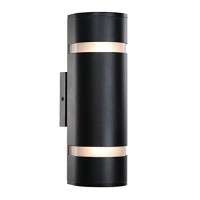 Xinbei Lighting Outdoor Wall Sconce, Modern Water Proof D Shape Exterior Black Wall Light