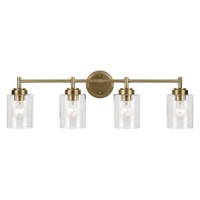 Kichler Winslow 30 Vanity Light In Olde Bronze 4Light Transitional Bathroom Light With Clear Seeded Glass 30 W X 925