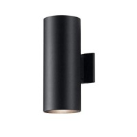 Kichler Cylinders 15 2Light Outdoor Cylinder Wall Sconce In Black 15 H X 575 W 9246Bk