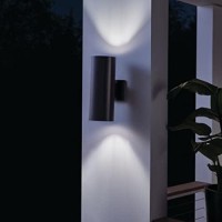 Kichler Cylinders 15 2Light Outdoor Cylinder Wall Sconce In Black 15 H X 575 W 9246Bk