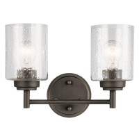 Kichler Winslow 1275 2 Light Vanity Light With Clear Seeded Glass In Olde Bronze