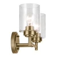 Kichler Winslow 1275 2 Light Vanity Light With Clear Seeded Glass In Olde Bronze