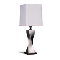 Benzara Table Lamp White And Silver