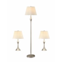 Elegant Set Of Three Traditional Lamp, Silver