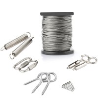 Andot Outdoorhanginglight Kit, 1/16Inch,7X7, 130Ft Globe String Lights Suspension Kit, 304 Stainless Steel Cable,String Lights Outdoor Rope Perfect For Patio, Garden