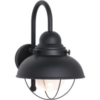 Sea Gull Lighting Generation Lighting 887193S-12 Nautical Led Outdoor Wall Sconce From Seagull-Sebring Collection In Black Finish