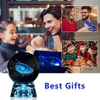 3D Galaxy Crystal Ball Night Lamp, Clear 80Mm (3.15 Inch) Galaxy Glass Ball With Colorful Led Base, Best Birthday Gift For Kids, Teacher Of Physics, Girlfriend Gift, Classmates And Kids Gift