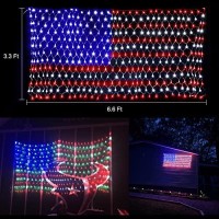 Hyh American Flag Lights With 420 Super Bright Leds Waterproof Led Flag Net Light Of The United States For Memorial Day,Yard,Garden Decoration,Festival,Holiday,Party,Christmas New Year Decorations