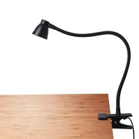 Cesunlight Clamp Desk Lamp, Clip On Reading Light, 3000-6500K Adjustable Color Temperature, 6 Illumination Modes, 10 Led Beads, Ac Adapter And Usb Cord Included (Black)