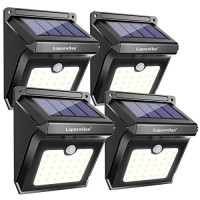 28 Leds Solar Lights Outdoor, Luposwiten Solar Motion Sensor Lights Wireless Security Lights, 400 Lumen Waterproof Solar Powered Lights For Steps Yard Garage Porch Patio?4-Pack?