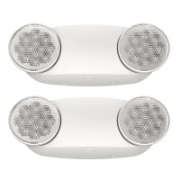 Spectsun Emergency Light White, Commercial Emergency Light With Battery Backup, Emergency Lighting Fixture/Emergency Light Combo/Emergency Sign Light//Emergency Light Home - 2 Pack (Round Head)