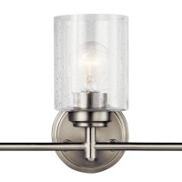 Kichler Winslow 215 Vanity Light In Brushed Nickel 3Light Transitional Bathroom Light With Clear Seeded Glass 215 W X