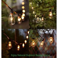 Goothy 10Ft Outdoor String Lights With 11 Clear Edison Bulbs (1 Spare) C9/E17 Base, St40 Vintage Patio Stirng Lights Connectable Bistro Lights Ul Listed For Backyard Wedding Garden Decor- Brown