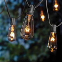 10Ft Outdoor String Lights Waterproof Hanging Patio Lights With 11 Edison Bulbs 1 Spare St40 Vintage Edison Bulbs String Lig