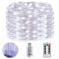 Hsicily Fairy Lights Plug In, 33Ft 100 Led Fairy Lights For Bedroom, Indoor String Lights With Remote, 8 Modes Usb Twinkle Lights For Christmas Thanksgiving Patio Wedding Party Outdoor Decor