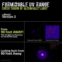 Uvbeast V2 - Black Light Uv Flashlight With High Definition With Flood Effect 385-395Nm Uv Best For Commercial/Domestic Use Works Even In Ambient Light - Usa Stock - Uk Design