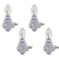 Creative Hobbies Plug In Night Light Module, White Color, Includes 4 Watt Bulb, Great For Making Your Own Decorative Night Lights, Pack Of 4