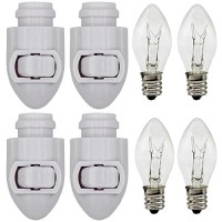 Creative Hobbies Plug In Night Light Module, White Color, Includes 4 Watt Bulb, Great For Making Your Own Decorative Night Lights, Pack Of 4