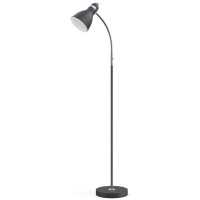 Lepower Floor Lamp, Metal Standing Lamp With Adjustable Gooseneck, Heavy Metal Based, Reading Pole Lamp For Office, Black Floor Lamps For Bedroom, Living Room