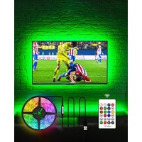 Hamlite Led Lights For Tv 70 75 80 82 Inches, 18Ft Usb Tv Led Backlight Behind Tv Monitor Hdtv Wall Work Space Decor -Rgb Color Changing Led Strip Lights For Gaming Room Decor, Ambient Lighting