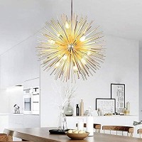 Golden Sputnik Chandelier Ceiling Light Lamp Pendant Lighting Fixture E14 Light (Dia 22-Inch)