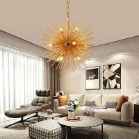 Golden Sputnik Chandelier Ceiling Light Lamp Pendant Lighting Fixture E14 Light (Dia 22-Inch)