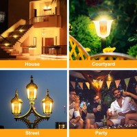 Cppslee Led Flame Light Bulbs 4 Modes Flickering Light Bulbs E26 Base Fire Flame Bulb Halloween Decorations Outdoor Indoor Ho