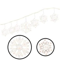 Holiday Time Clear Snowflake Icicle Christmas Lights Set, 6, 6 Count, White Wire