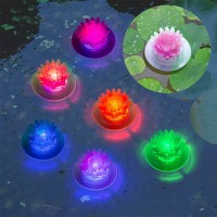 Pearlstar Solar Pond Lights Waterproof Led Rgb Solar Floating Lights Swimming Pool Pond Floating Night Lights Decorations (1 Pcs Lotus)