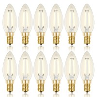 Hizashi Candelabra Led Light Bulbs 25 Watt, Dimmable Chandelier Light Bulbs, 90+ Cri, 200Lm, Soft Warm White 2700K, 2W E12 Led Bulb, B10 Led Candle Bulbs, Type B Light Bulbs, Ul Listed, 12 Pack