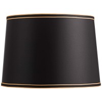 Black Medium Drum Lamp Shade With Black And Gold Trim 14