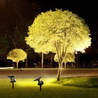 Itscool Solar Spotlights Colored Tree Spot Lights Solar With Remote Control 9 Colors Fixed Or Auto Change For Yard