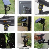 Itscool Solar Spotlights Colored Tree Spot Lights Solar With Remote Control 9 Colors Fixed Or Auto Change For Yard