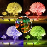 Itscool Solar Spotlights Colored Tree Spot Lights Solar With Remote Control 9 Colors Fixed Or Auto Change For Yard