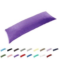 Taoson 100 Cotton 300 Thread Count Envelope Style Body Pillow Cover Pillowcase Pillow Protector Cushion Cover Non Zippered Only Cover No Insert (Purple,21X54) Fits 20 X 54